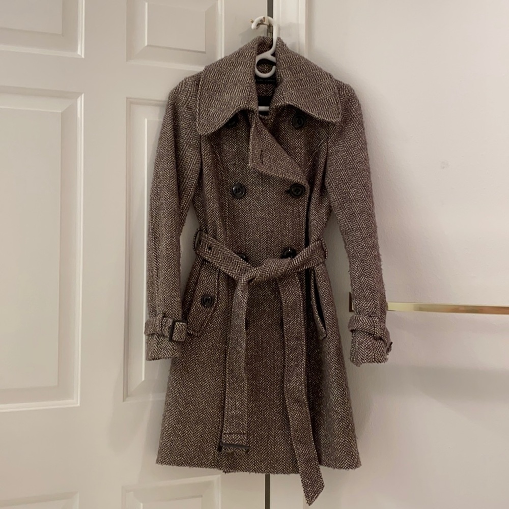 Double breasted belted pea coat